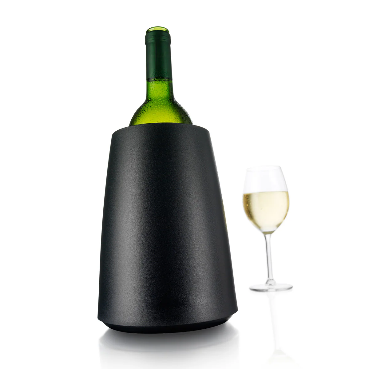 CUBITERA DE VINO NEGRA CON GEL VACUVIN