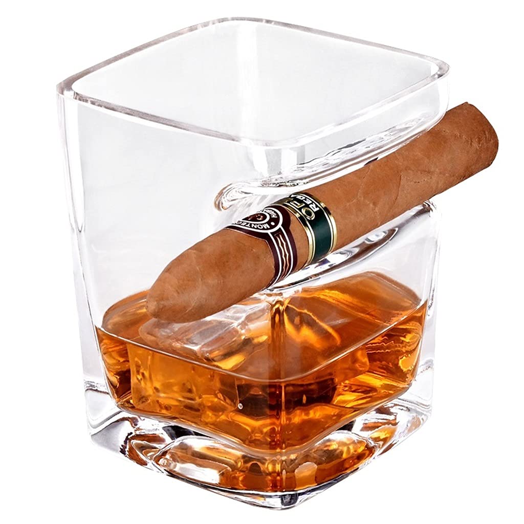 VASOS DE WHISKY CON PORTA-PURO