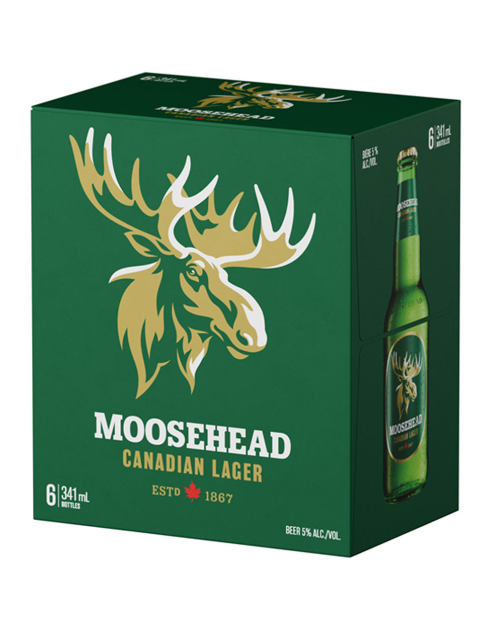 6PACK CERVEZA MOOSEHEAD LAGER VIDRIO 355ML